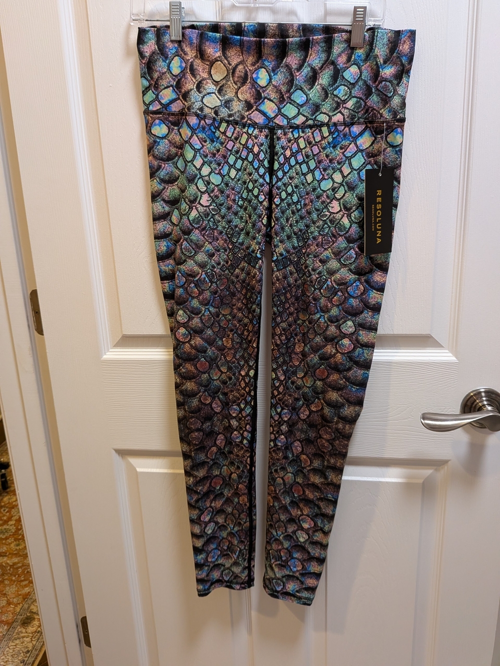 Resoluna Iridescent Dragon Scale Print Leggings Size XXL